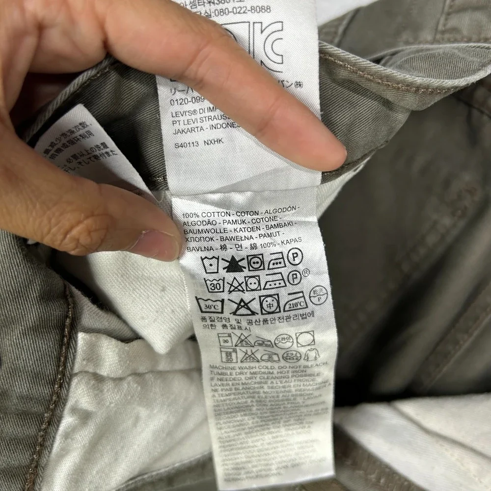 Levi's Slim Fit Chino Pants Men Olive Green Cotton Twill Classic Pockets - 29X30